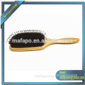 Gold fancy wooden handle hair brush best boar bristle hair brush natural bristle hairbrush
